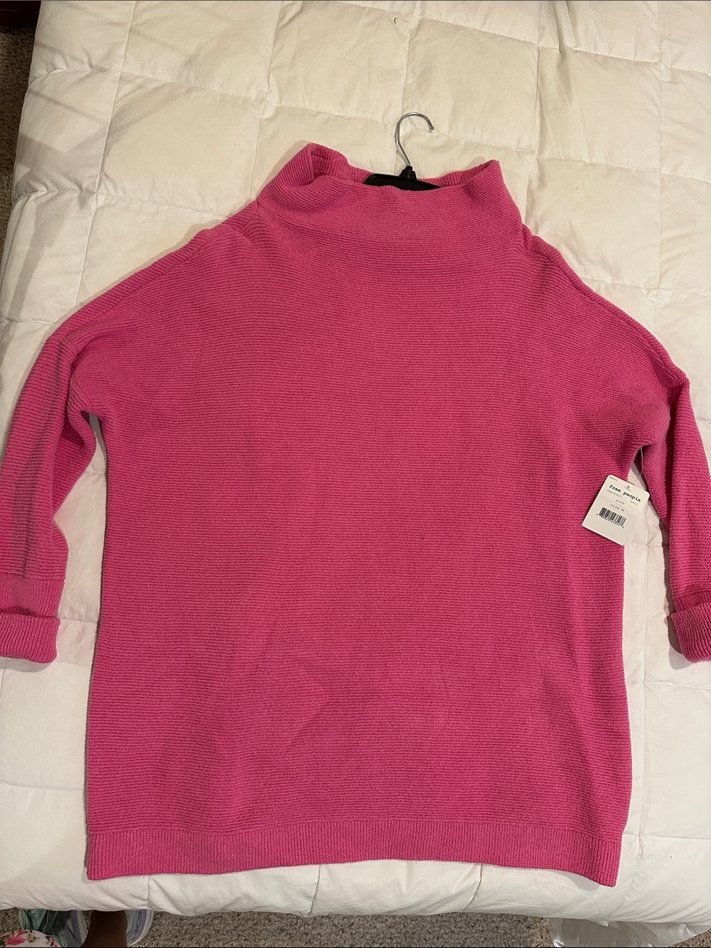 Free People Pink Funnel Neck Sweater